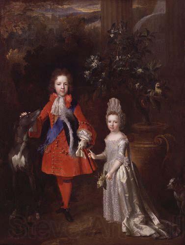 Nicolas de Largilliere Portrait of Prince James Francis Edward Stuart and Princess Louisa Maria Theresa Stuart France oil painting art